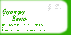 gyorgy beno business card